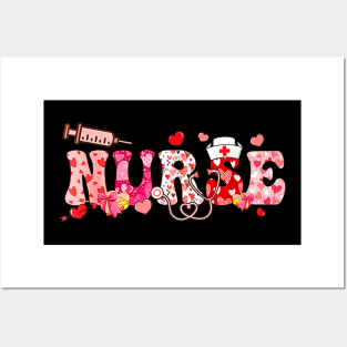 Valentines Day Nurse ER ICU NICU RN L&D Nurse Nursing Posters and Art